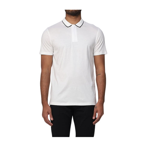 Polo Uomo con bordino a contrasto Bianco EMPORIO ARMANI- Francavilla Moda